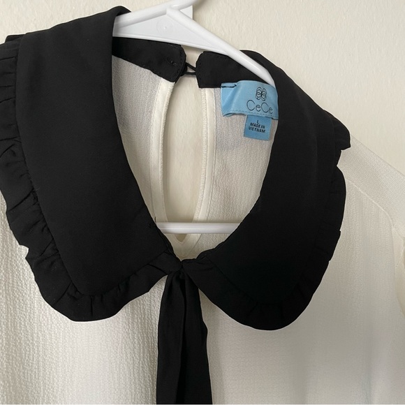 Cece Collared Lined Blouse L - Picture 2 of 6